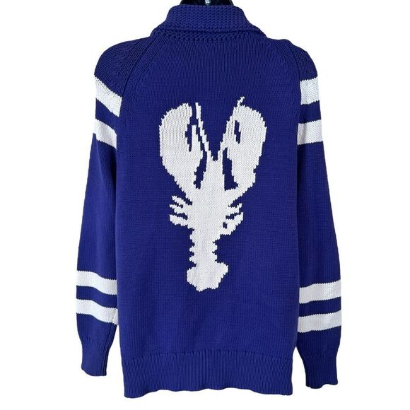 J. Crew Lobster Knit Long Sleeve Full Zip Cardigan Sweater Jacket - Picture 1 of 12